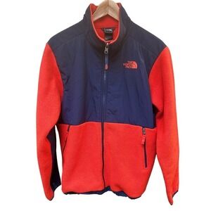 The North Face Fleece Jacket Kids Red Navy Blue Full Zip Outdoor Warm‎
